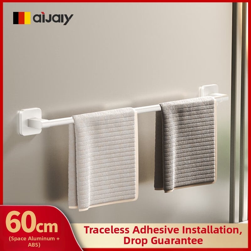 Ράγα πετσετών Space αλουμίνιο, χωρίς διάτρηση, τοίχο-μονταρισμένη, 15 kg φόρτωση, φινίρισμα με ψεκασμό πλαστικού