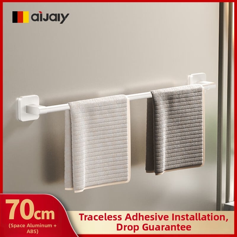 Ράγα πετσετών Space αλουμίνιο, χωρίς διάτρηση, τοίχο-μονταρισμένη, 15 kg φόρτωση, φινίρισμα με ψεκασμό πλαστικού