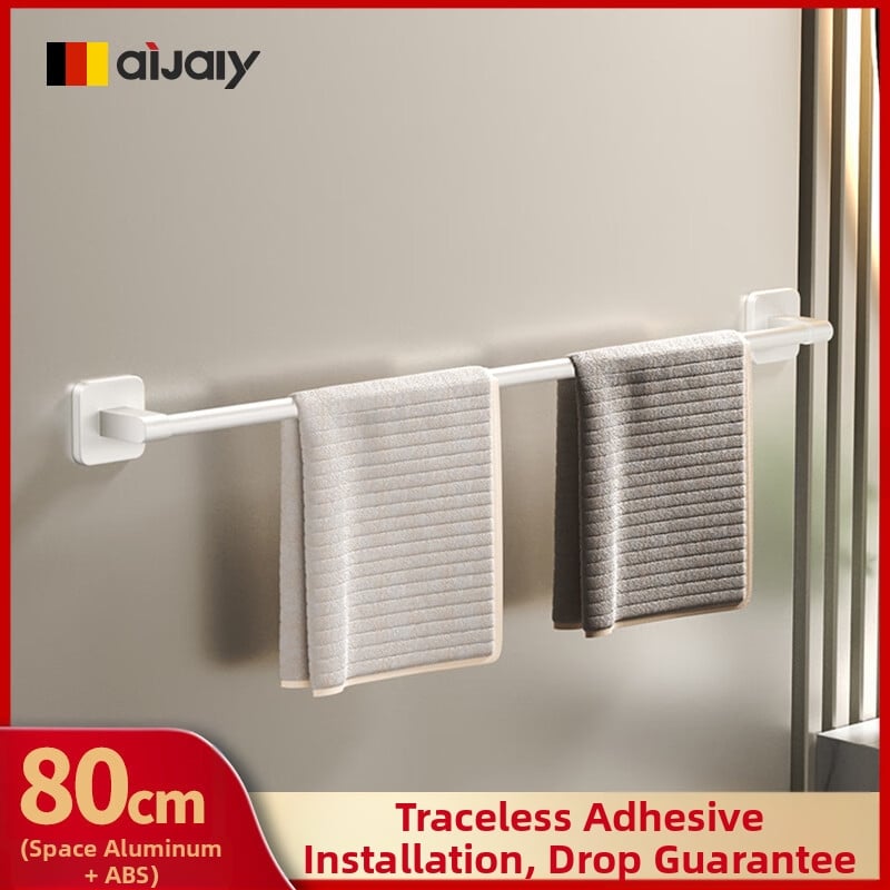 Ράγα πετσετών Space αλουμίνιο, χωρίς διάτρηση, τοίχο-μονταρισμένη, 15 kg φόρτωση, φινίρισμα με ψεκασμό πλαστικού