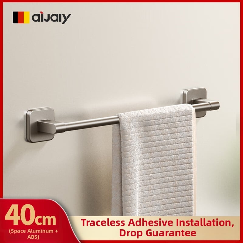 Ράγα πετσετών Space αλουμίνιο, χωρίς διάτρηση, τοίχο-μονταρισμένη, 15 kg φόρτωση, φινίρισμα με ψεκασμό πλαστικού