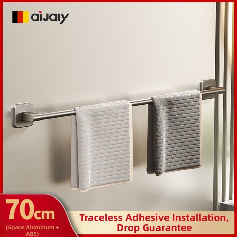 Ράγα πετσετών Space αλουμίνιο, χωρίς διάτρηση, τοίχο-μονταρισμένη, 15 kg φόρτωση, φινίρισμα με ψεκασμό πλαστικού