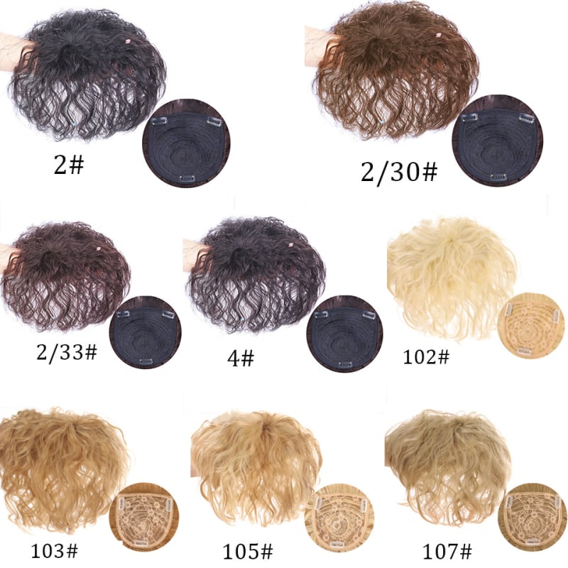 Top-piece wig za žene, voluminozan, termostabilna sintetička vlakna, kratka kovrčava frizura, prirodan izgled