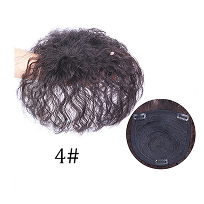 Top-piece wig za žene, voluminozan, termostabilna sintetička vlakna, kratka kovrčava frizura, prirodan izgled
