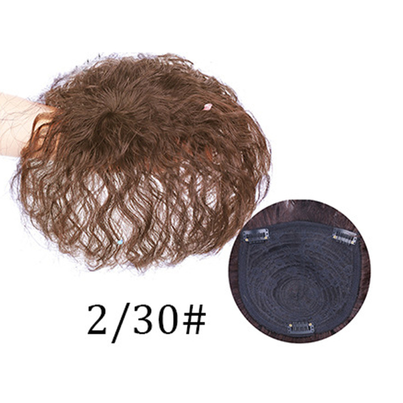 Top-piece wig za žene, voluminozan, termostabilna sintetička vlakna, kratka kovrčava frizura, prirodan izgled