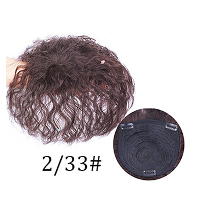 Top-piece wig za žene, voluminozan, termostabilna sintetička vlakna, kratka kovrčava frizura, prirodan izgled