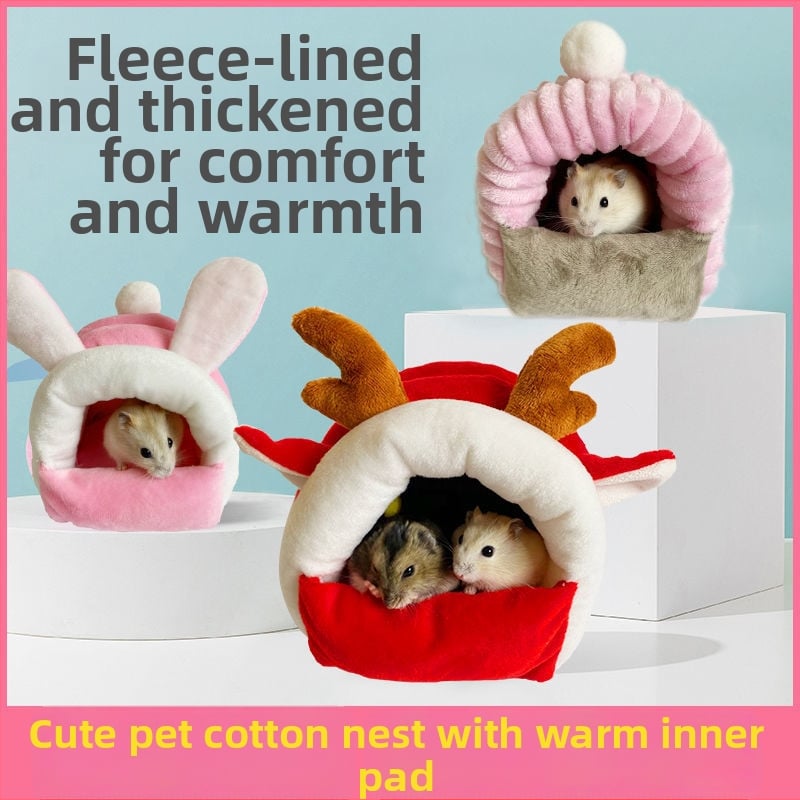 Φωλιά για χάμστερ από πολυεστέρα, ζεστό βαμβάκι, για χειμερινή χρήση