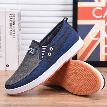 Muške tenisice od platna s umjetnim plišem, lagane i prozračne, protuklizna gumena potplata, niski profil