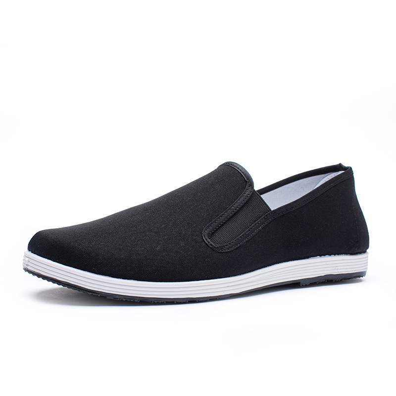 Muške slip-on tenisice od platna, stil starog Pekinga, okrugli vrh, gornji dio od pamuka, plastična podloga