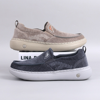 Muške slip-on casual cipele s prozračnim pamukim gornjim dijelom, niski profil, pletena podstava, EVA potplat, elastna traka za lakše oblačenje
