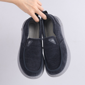 Muške slip-on casual cipele s prozračnim pamukim gornjim dijelom, niski profil, pletena podstava, EVA potplat, elastna traka za lakše oblačenje