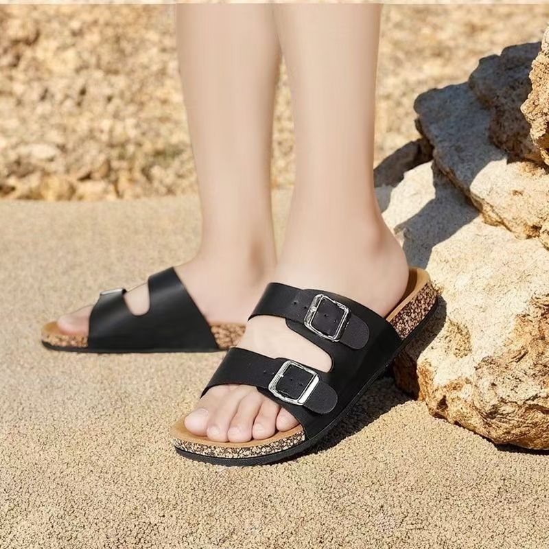 Jubufan unisex ljetne sandale, gornji dio od mikrovlaknaste kože, PVC potplat, ležerni stil, ljeto 2025