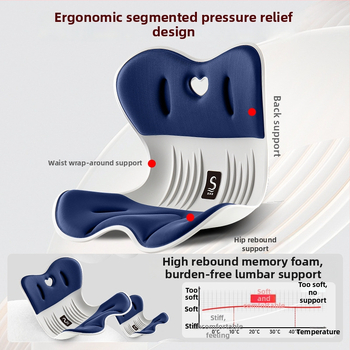 Sifeiqi Οσφυϊκό μαξιλάρι με σχέδιο πετάλων — Καθιστικό μαξιλάρι μνήμης αφρού με πολυεστερικό κάλυμμα για εργασία, μελέτη και γραφείο, διόρθωση στάσης