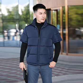 Ανδρικό γιλέκο με επένδυση από πολυεστέρα, κοντά μανίκια, ελεύθερη εφαρμογή, γέμισμα πολυεστέρα, χειμερινή σεζόν 2025