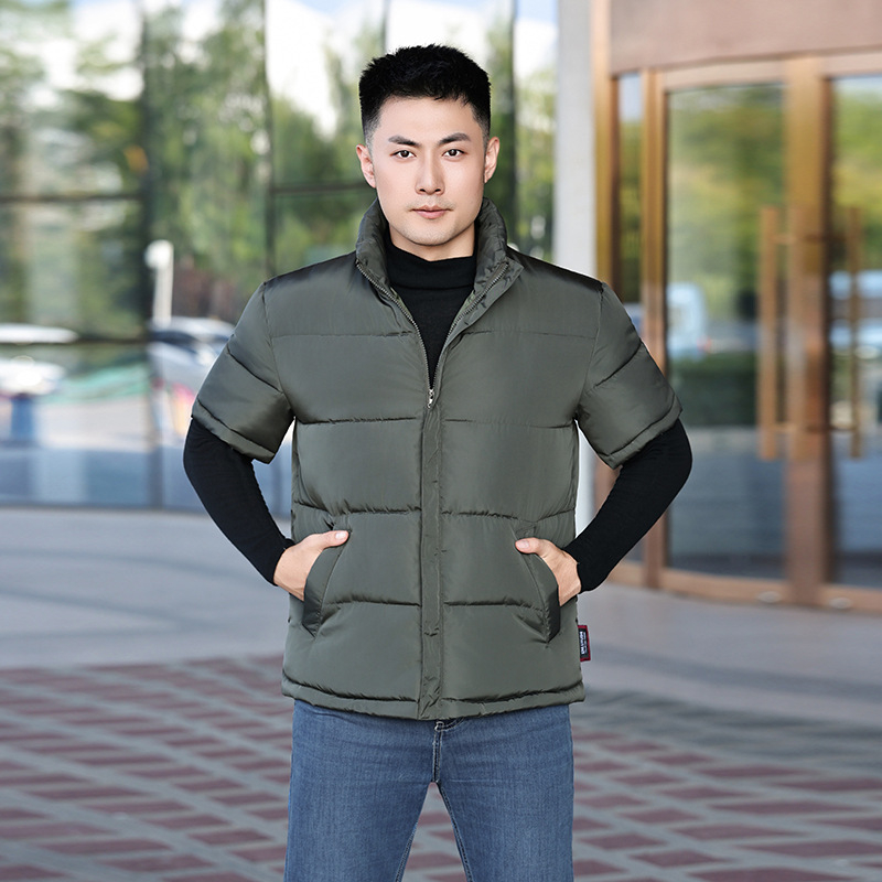 Ανδρικό γιλέκο με επένδυση από πολυεστέρα, κοντά μανίκια, ελεύθερη εφαρμογή, γέμισμα πολυεστέρα, χειμερινή σεζόν 2025