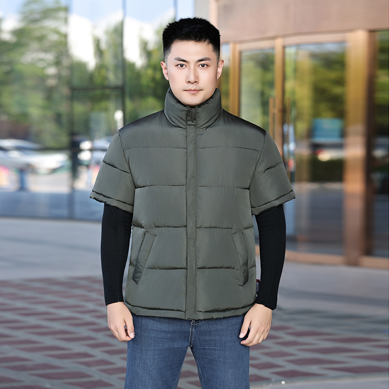 Ανδρικό γιλέκο με επένδυση από πολυεστέρα, κοντά μανίκια, ελεύθερη εφαρμογή, γέμισμα πολυεστέρα, χειμερινή σεζόν 2025