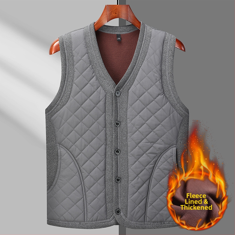 Férfi Corduroy mellény kapucnival, bélelt nyúl szőrrel, karcsú szabású, V-nyakú, dupla zárás, csíkos mintázat