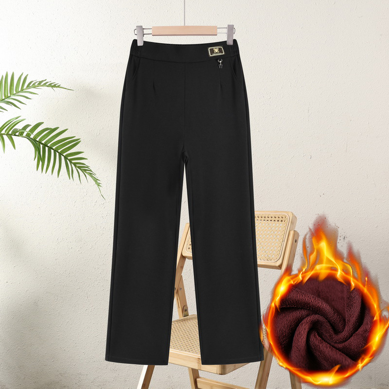 Pantalone za mame s labavim krojem, visokim strukom, jesen-zima, poliester >95%, bez glačanja