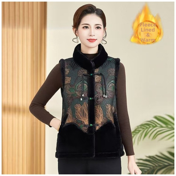 Vesta-cardigan cu căptușeală de fleece pentru iarnă, guler înalt, model geometric, material poliester 70–80%