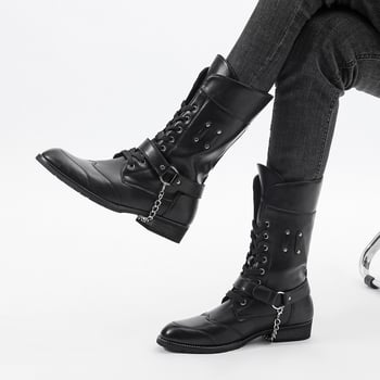 Martin csizmák, brit stílus, PU felsőrész, kerek orr, gumírozott talp, 3-5 cm sarok