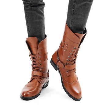 Martin csizmák, brit stílus, PU felsőrész, kerek orr, gumírozott talp, 3-5 cm sarok