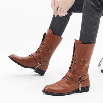 Martin csizmák, brit stílus, PU felsőrész, kerek orr, gumírozott talp, 3-5 cm sarok