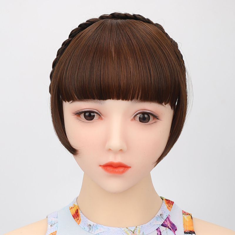 Mei Rui YG3318 hairband με Fishbone πλέξη και bangs, καλώδιο υψηλής θερμοκρασίας, ρεαλιστικά χοντρά bangs