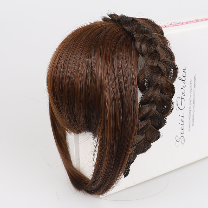 Mei Rui YG3318 hairband με Fishbone πλέξη και bangs, καλώδιο υψηλής θερμοκρασίας, ρεαλιστικά χοντρά bangs