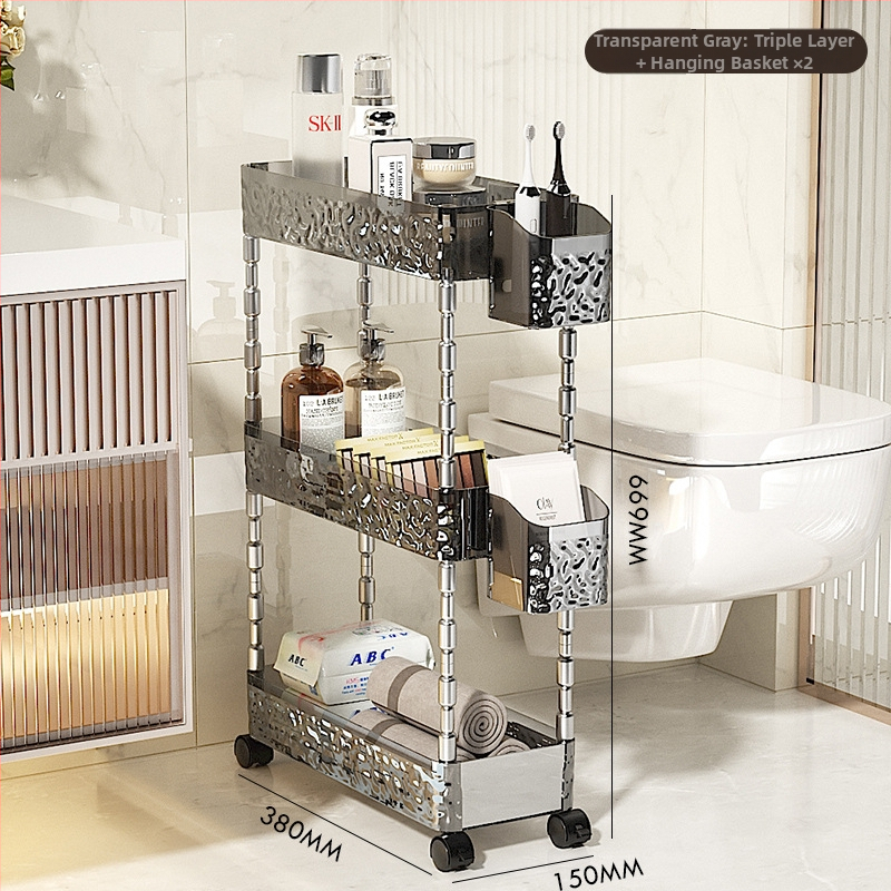 Rafturi de baie din plastic, patru niveluri, pentru spațiul dintre toaletă, capacitate 5 kg