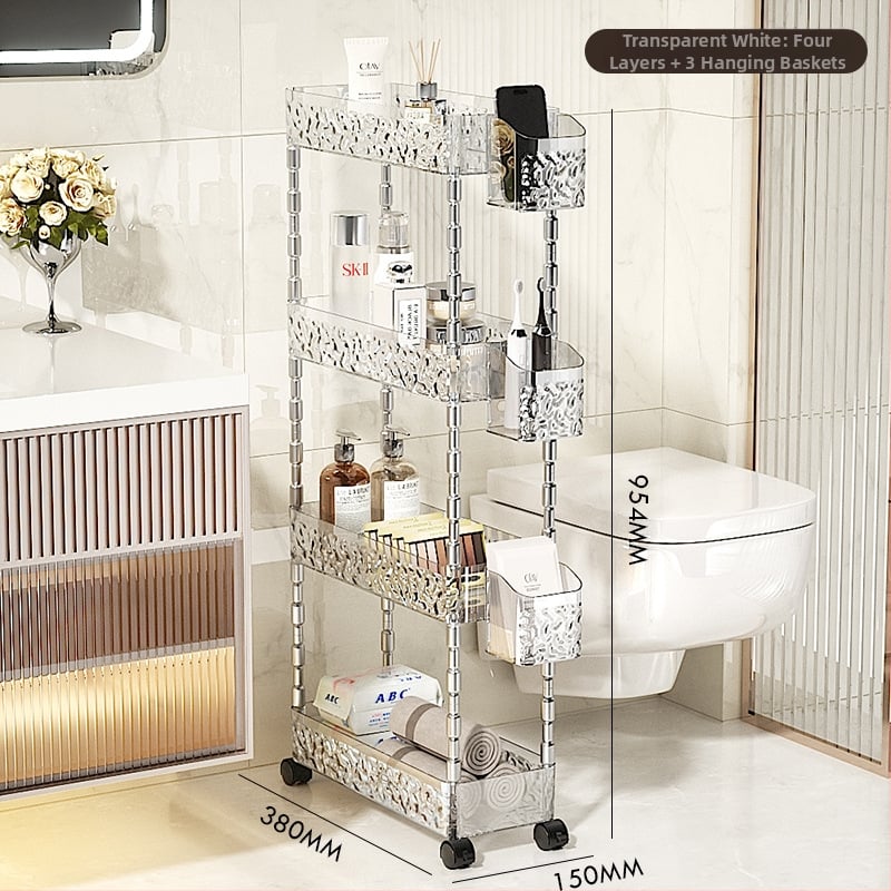 Rafturi de baie din plastic, patru niveluri, pentru spațiul dintre toaletă, capacitate 5 kg