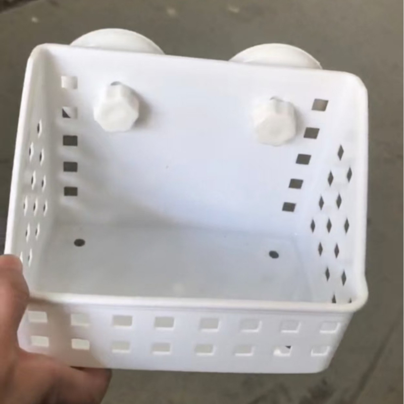 Raft de depozitare pentru baie montat pe perete cu ventuză, fără găuri, 1 nivel, din plastic, capacitate 10 kg