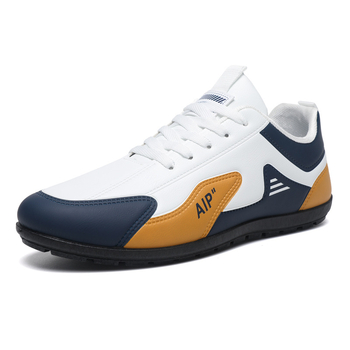 Férfi mokaszín: PU felső rész, PVC talp, slip-on, alacsony sarkú 1–3 cm, kerek orr