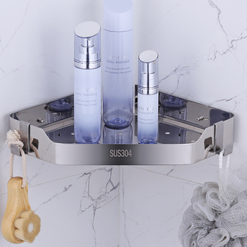 Raft de colț pentru baie, oțel inoxidabil, finisaj lucios, 2 etaje, modelul 750, capacitate de încărcare 10