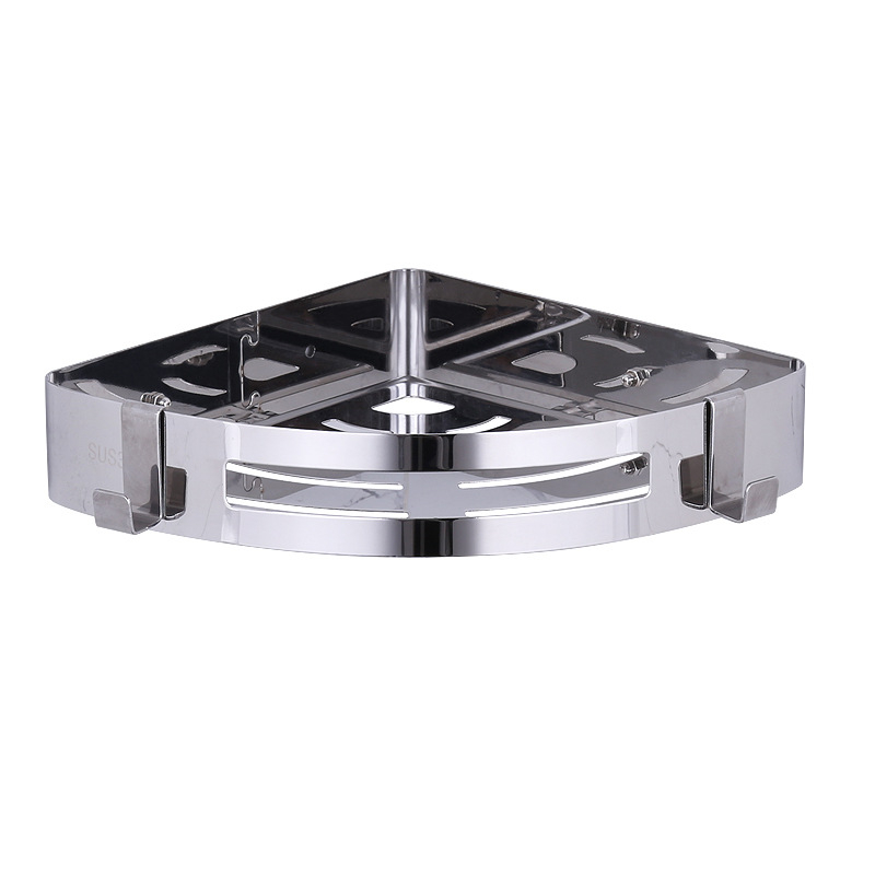 Raft de colț pentru baie, oțel inoxidabil, finisaj lucios, 2 etaje, modelul 750, capacitate de încărcare 10