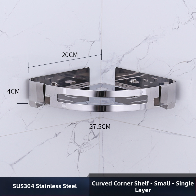 Raft de colț pentru baie, oțel inoxidabil, finisaj lucios, 2 etaje, modelul 750, capacitate de încărcare 10