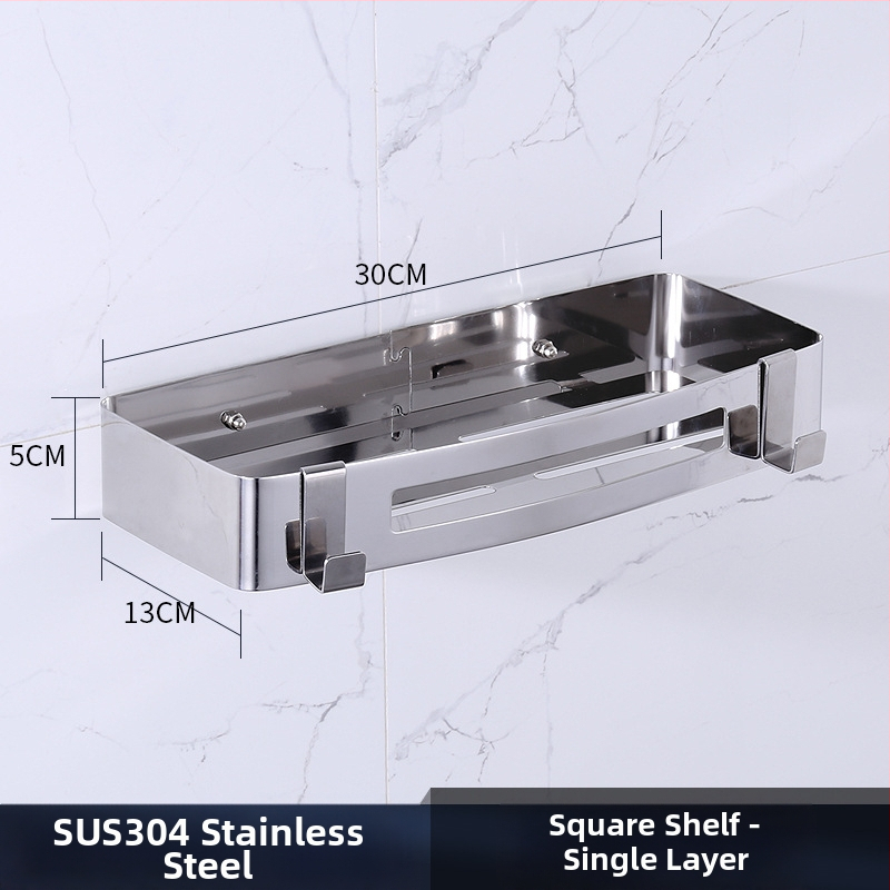 Raft de colț pentru baie, oțel inoxidabil, finisaj lucios, 2 etaje, modelul 750, capacitate de încărcare 10