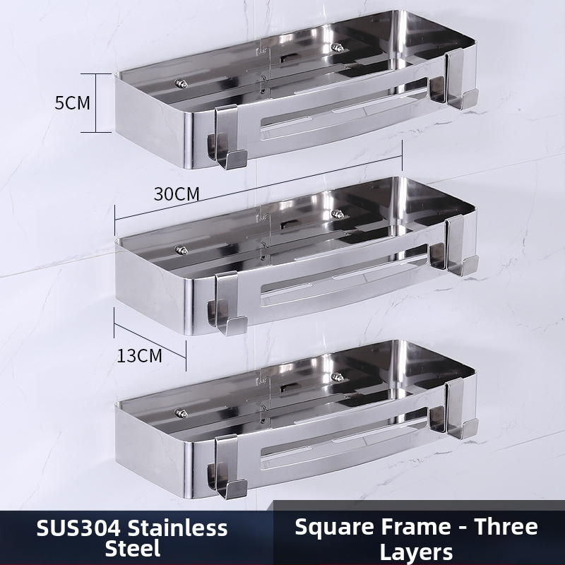 Raft de colț pentru baie, oțel inoxidabil, finisaj lucios, 2 etaje, modelul 750, capacitate de încărcare 10