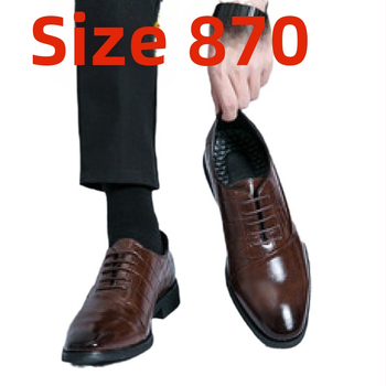 Férfi magas-talpú bőrcipő üzleti megjelenéshez, PU felsőrész, bőr talp, 18–40 éves fiataloknak