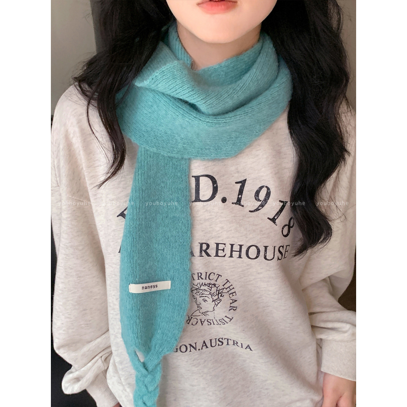 Шал с пухени топчета, корейски стил за жени, топъл през зимата, моден аксесоар