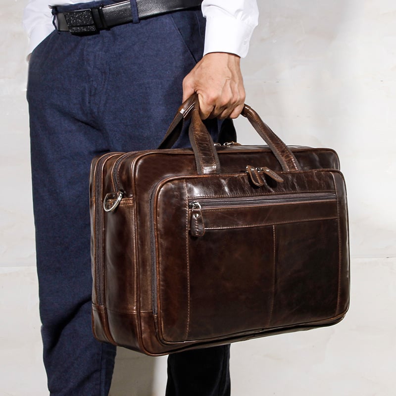 Di Fan muška poslovna torba od prave kože, stil poslovnog putovanja, vodootporna i iznimno lagana