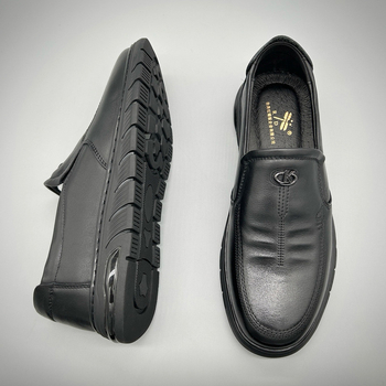 Férfi mindennapi cipő első réteg marhabőrrel, légáteresztő, csúszásmentes gumitalp, kerek orr, középkorúaknak 40–60