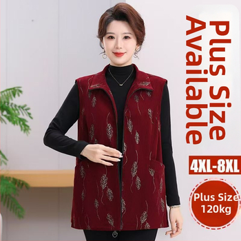 Ženski prsluk od corduroya, kineski stil, književno retro s cvjetnim uzorkom, srednja duljina 65–80 cm, proljeće 2025