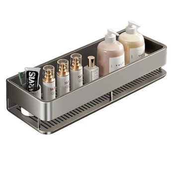 Raft de baie montat pe perete, ridicat, fără găuri; construcție din aluminiu, capacitate de încărcare 15 kg