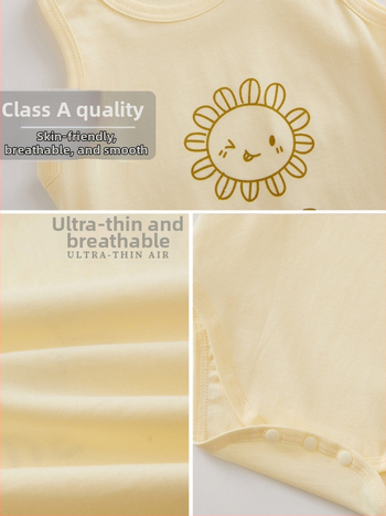 Βαμβακερό φορμάκι χωρίς μανίκια για μωρά, καλοκαιρινό, κατάλληλο για βρέφη και νήπια