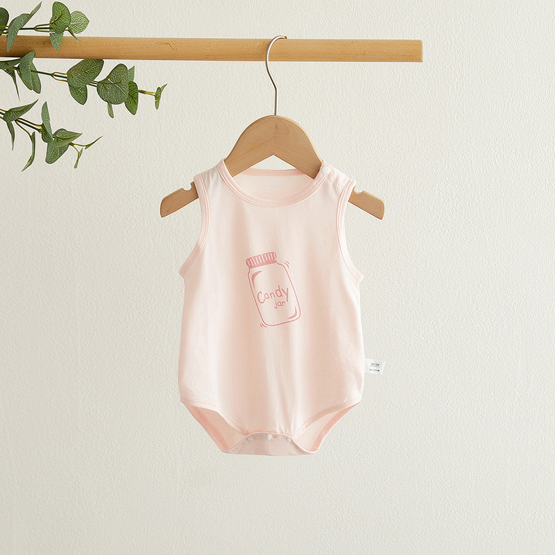 Βαμβακερό φορμάκι χωρίς μανίκια για μωρά, καλοκαιρινό, κατάλληλο για βρέφη και νήπια