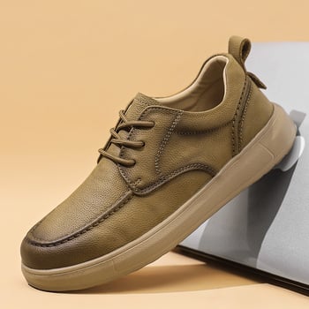 Férfi bőr cipő – felsőrész: első réteg marha bőréből; talp: gumi; talpbetét: PU; belső anyag: műbőr; orrforma: kerek