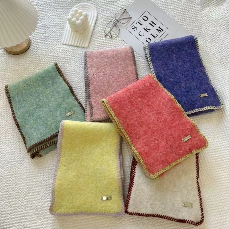 Вълнен шал с кант по ръба, плетен на машина, зимна топлина, съдържание на вълна 11–20%