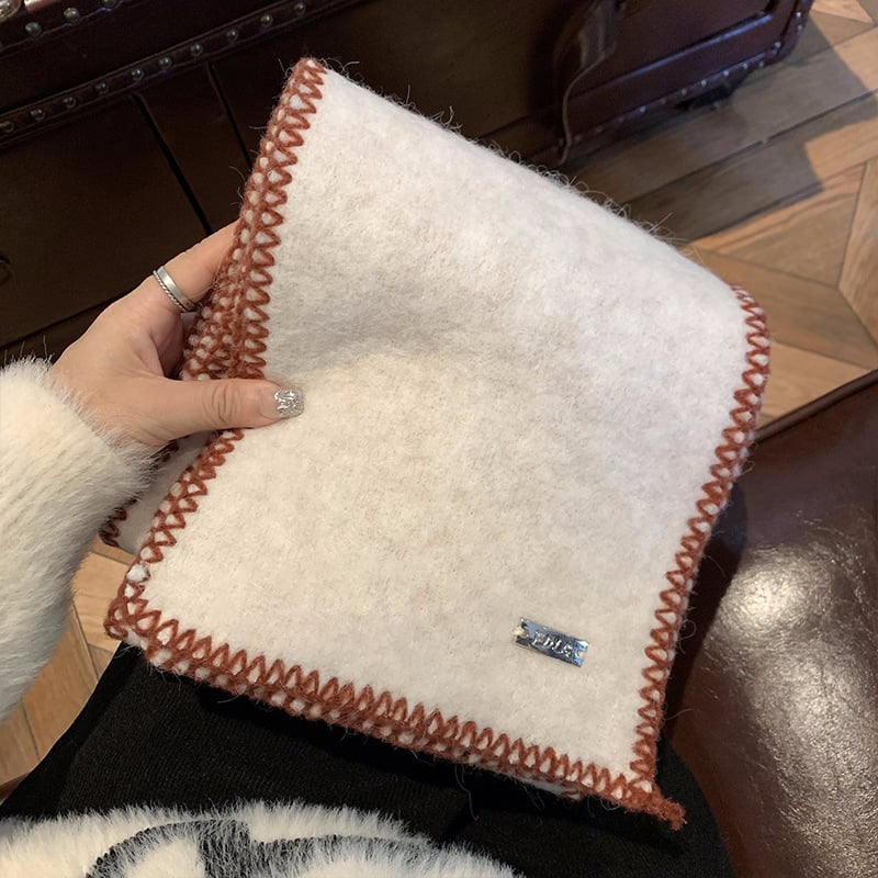 Вълнен шал с кант по ръба, плетен на машина, зимна топлина, съдържание на вълна 11–20%