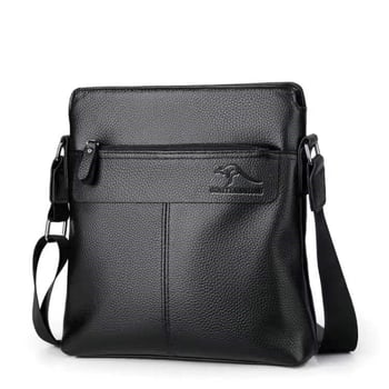 Muška torba preko ramena od kože prvog sloja, gradski stil, podstava od poliestera, prozračna i vodootporna