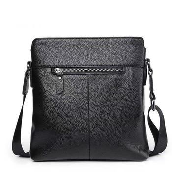 Muška torba preko ramena od kože prvog sloja, gradski stil, podstava od poliestera, prozračna i vodootporna