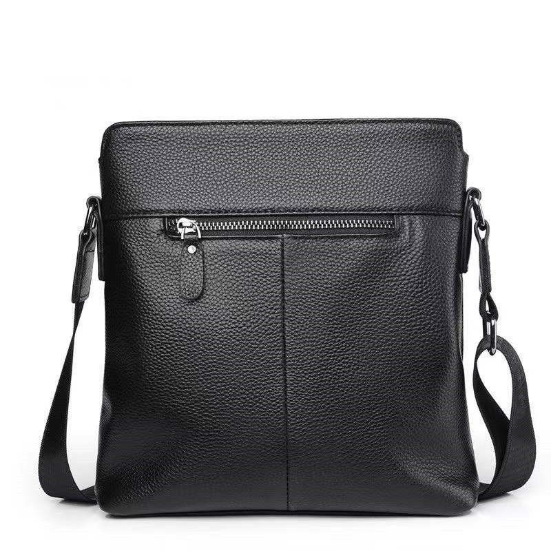 Muška torba preko ramena od kože prvog sloja, gradski stil, podstava od poliestera, prozračna i vodootporna